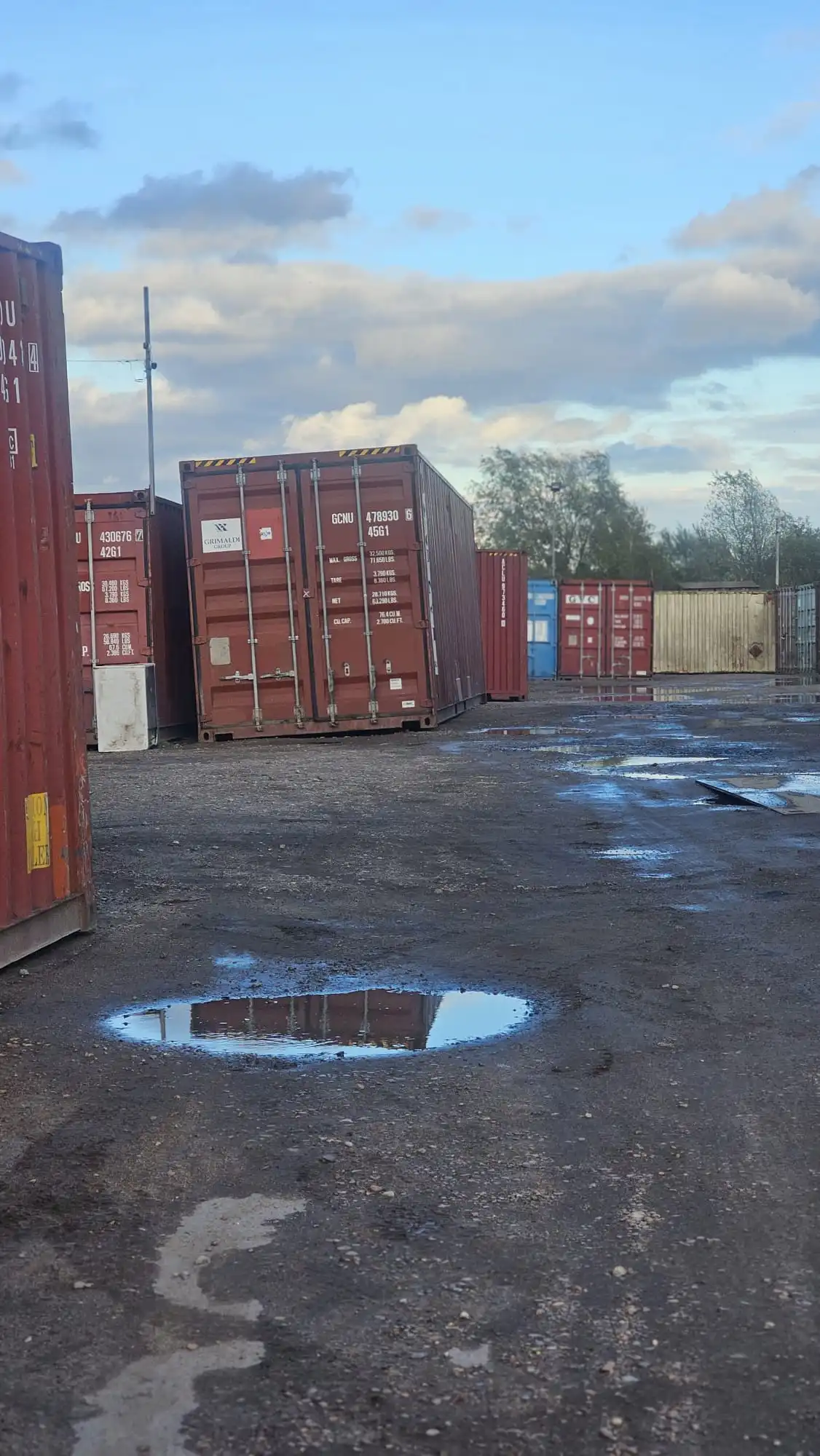 Rolats Services container depot with 20ft and 40ft shipping containers in Dagenham